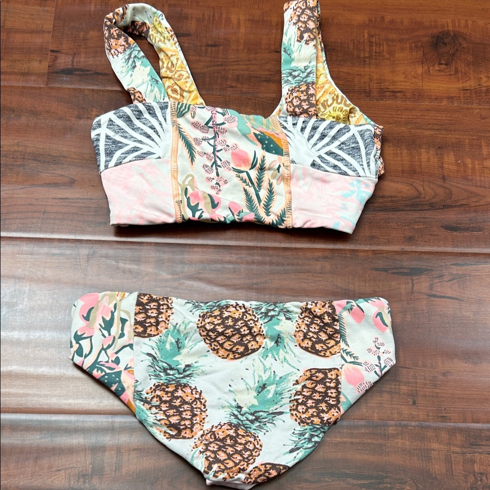Kids Tropical Swim Bikini - Cute and Reversible!